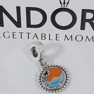 Pandora Puerto Rico Beach Travel Exclusive Dangle Charm S925 Silver with box